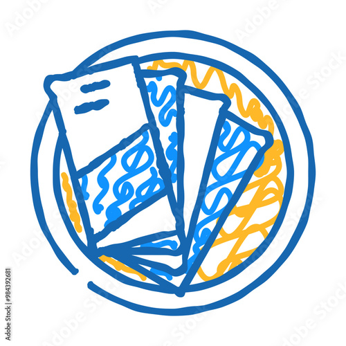 table with booklets doodle icon sketch vector. table with booklets sign. isolated symbol illustration