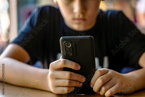 Cuadro en lienzo Problem of children's addiction to gadgets, online, screen time