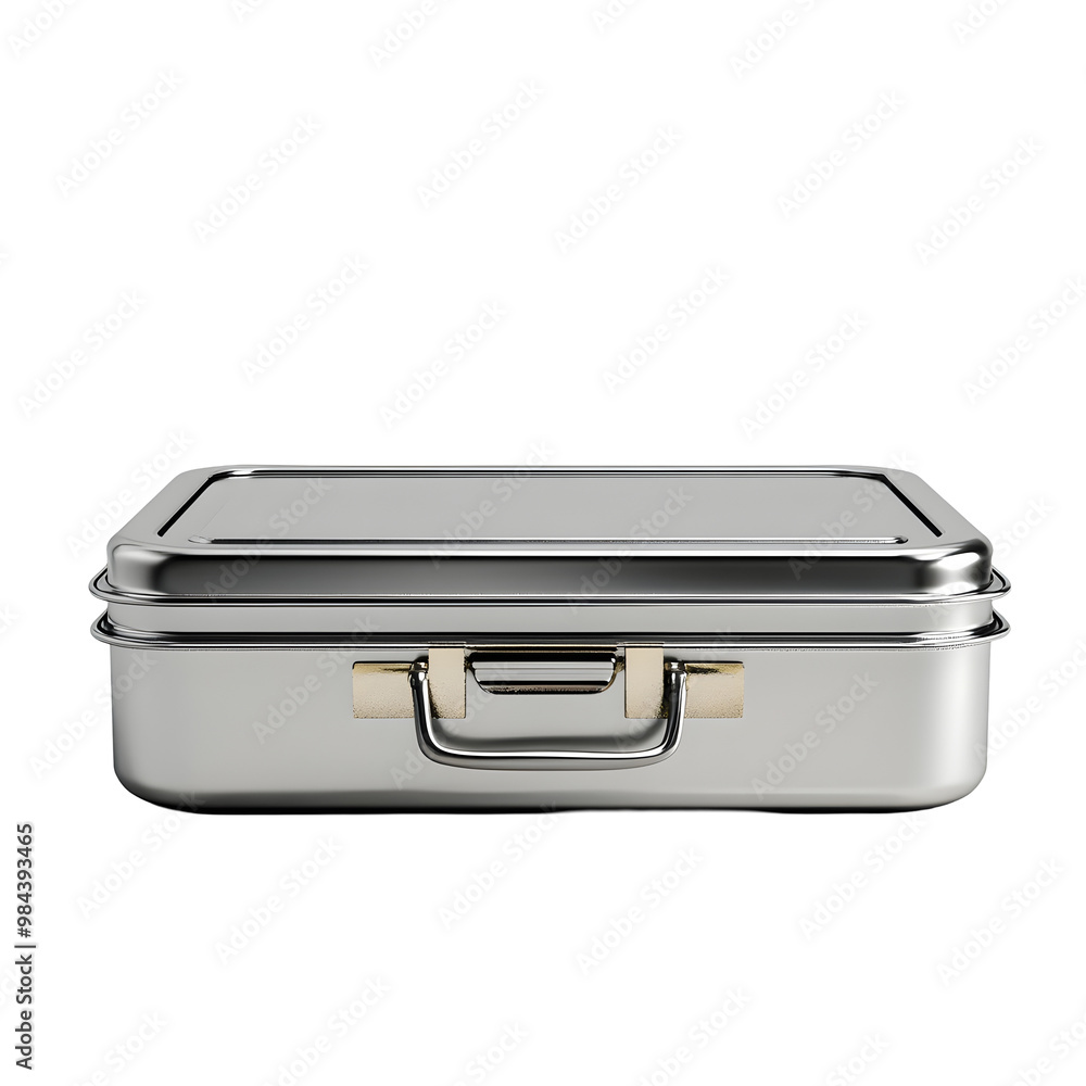 Stainless Steel Lunchbox Isolated on Clean White Background Stainless Steel Lunchbox Isolated on Clean White Background