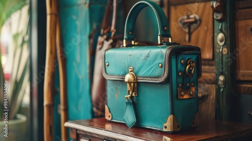 Write about the journey of a fashion blogger exploring the timeless appeal of a vintage-inspired handbag, discussing its craftsmanship, historical significance, and modern-day relevance.  photo