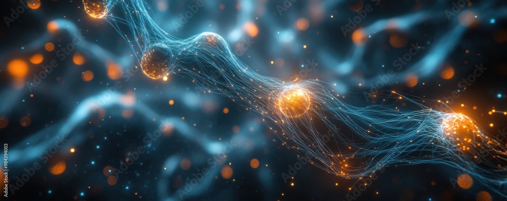 Abstract representation of cellular structures in vibrant colors. Abstract representation of cellular structures in vibrant colors.