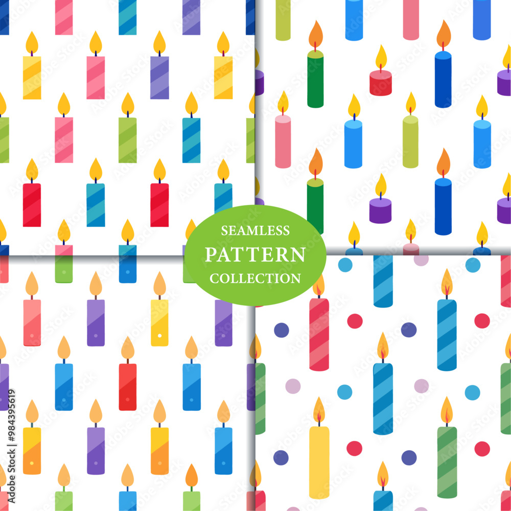 colorful birthday candles Seamless Pattern Background colorful birthday candles Seamless Pattern Background