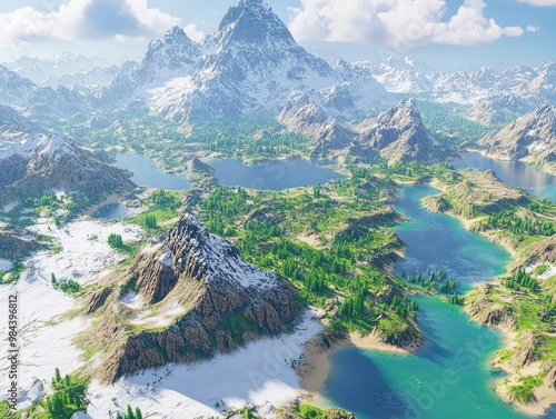 Fototapeta Naklejka Na Ścianę i Meble -  landscape with lake