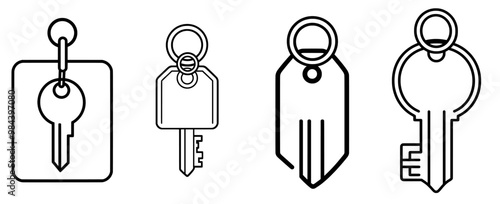 The key with a keycard attached is a simple icon that can represent hotels, vacations, and travel