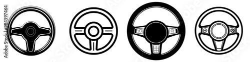 Symbolizing the concept of driving and the automotive industry through a simple steering wheel icon