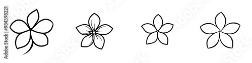 Minimalistic design of jasmine continuous one-line drawing in balinese style