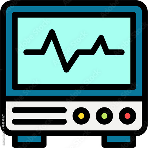 ECG, Medical Equipment, ECG Monitor, Electrocardiogram, Cardiology Icon