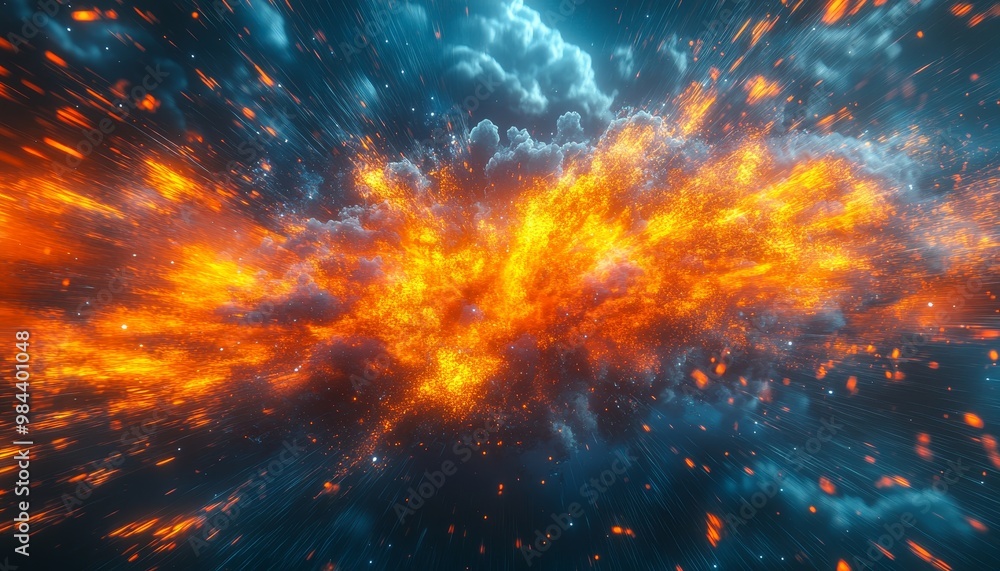 Fototapeta premium Explosive Growth in Business Development - Abstract Art Symbolizing Financial Speed and Innovative Ideas Taking Flight