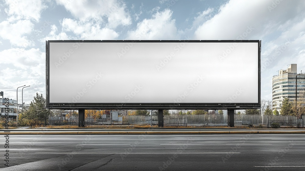 Empty Billboard Mockup Isolated on White Background Empty Billboard Mockup Isolated on White Background