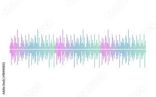 Colorful sound wave lines vector image, sound wave vector image