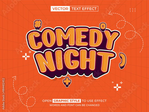 comedy show editable text, font effect, 3d text for title