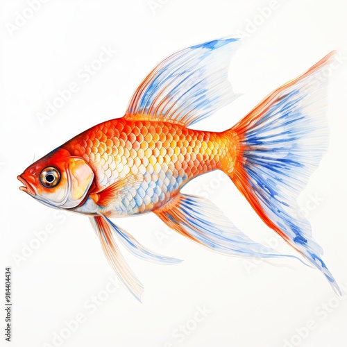 Golden fish isolated on white background