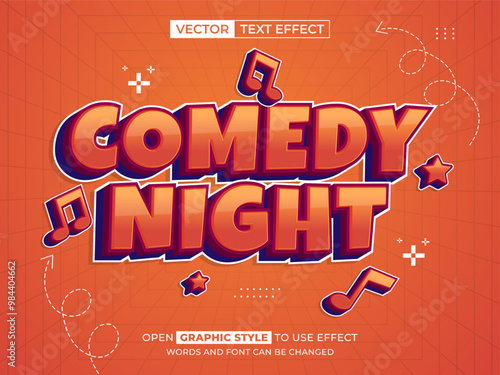comedy show editable text, font effect, 3d text for title