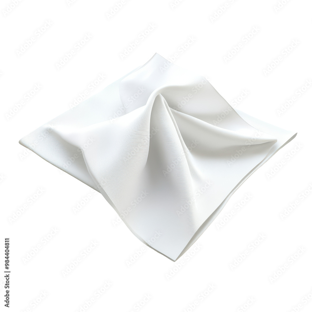 A crumpled piece of white fabric, ideal for backgrounds, textures, or creative design projects showcasing simplicity and elegance., isolated on a transparent background. A crumpled piece of white fabric, ideal for backgrounds, textures, or creative design projects showcasing simplicity and elegance., isolated on a transparent background.