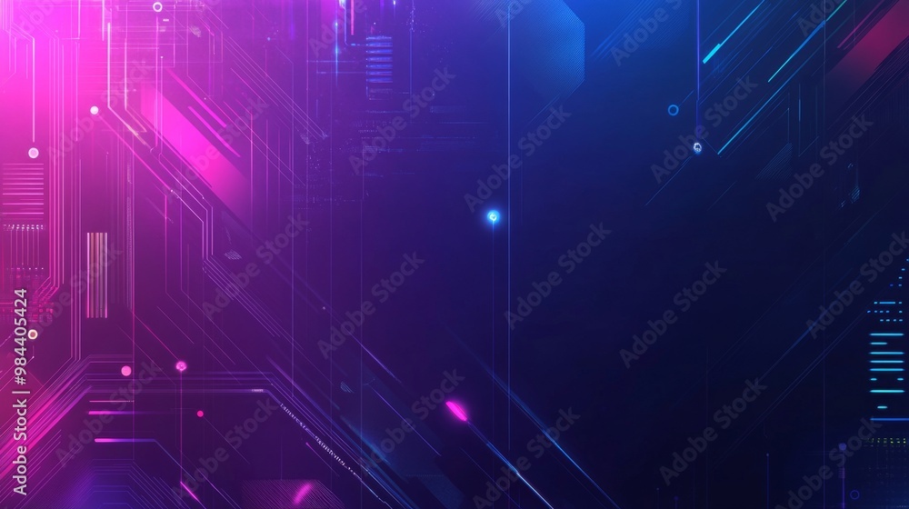 Sleek Sales Banner with Gradient Purple to Blue Background and High-Tech Design Sleek Sales Banner with Gradient Purple to Blue Background and High-Tech Design