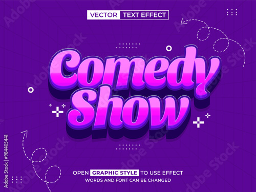 comedy show editable text, font effect, 3d text for title