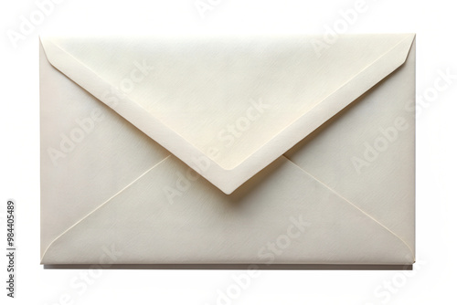 Textured white envelope closed isolated on transparent background