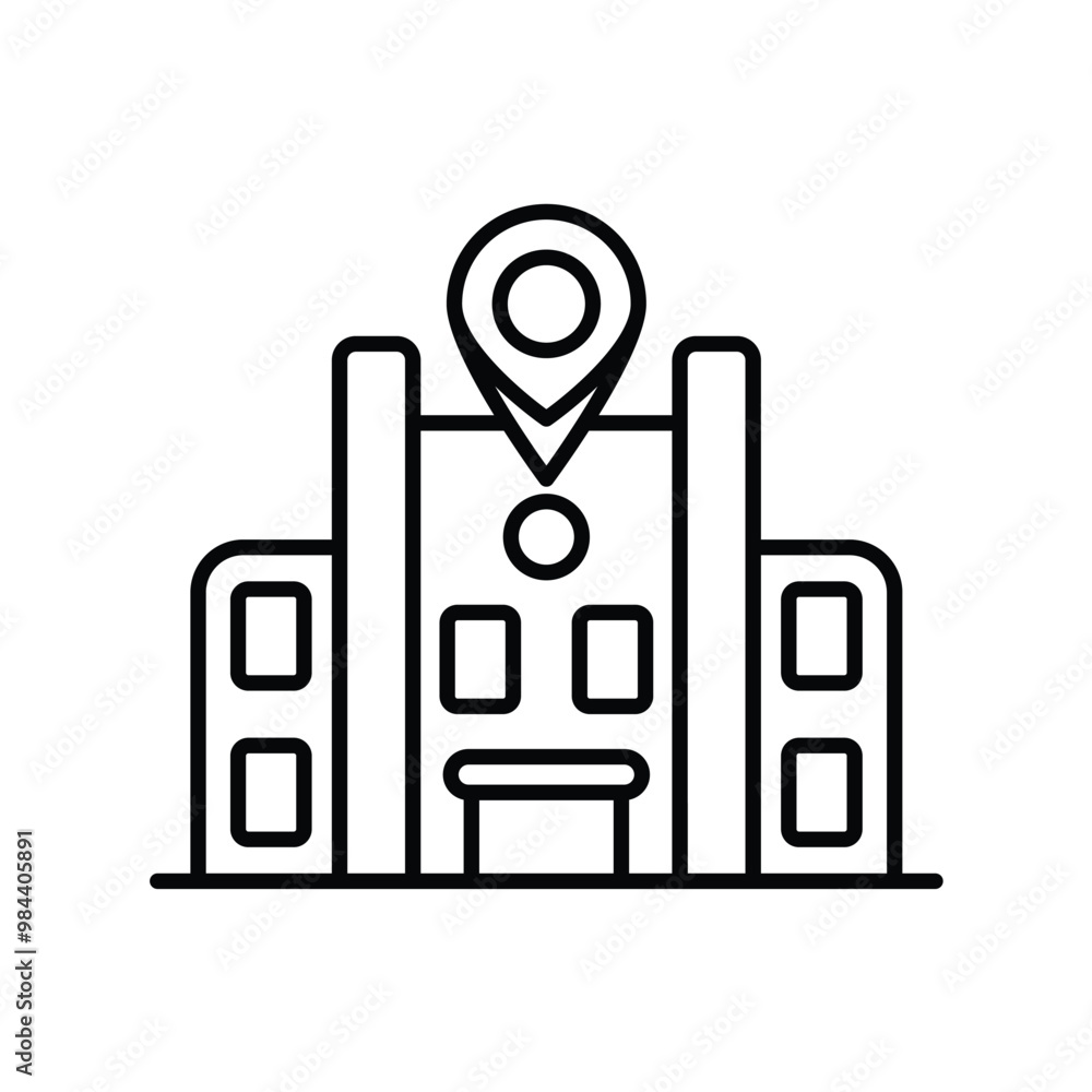 mall line icon with white background vector stock illustration mall line icon with white background vector stock illustration