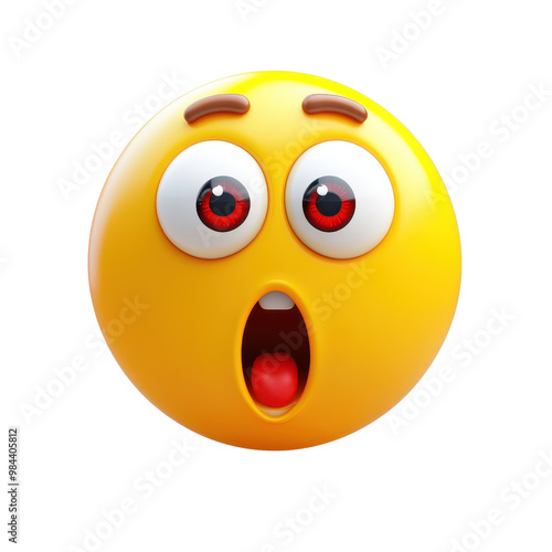 A surprised yellow emoji face with wide eyes and an open mouth, conveying shock or astonishment in a playful manner.