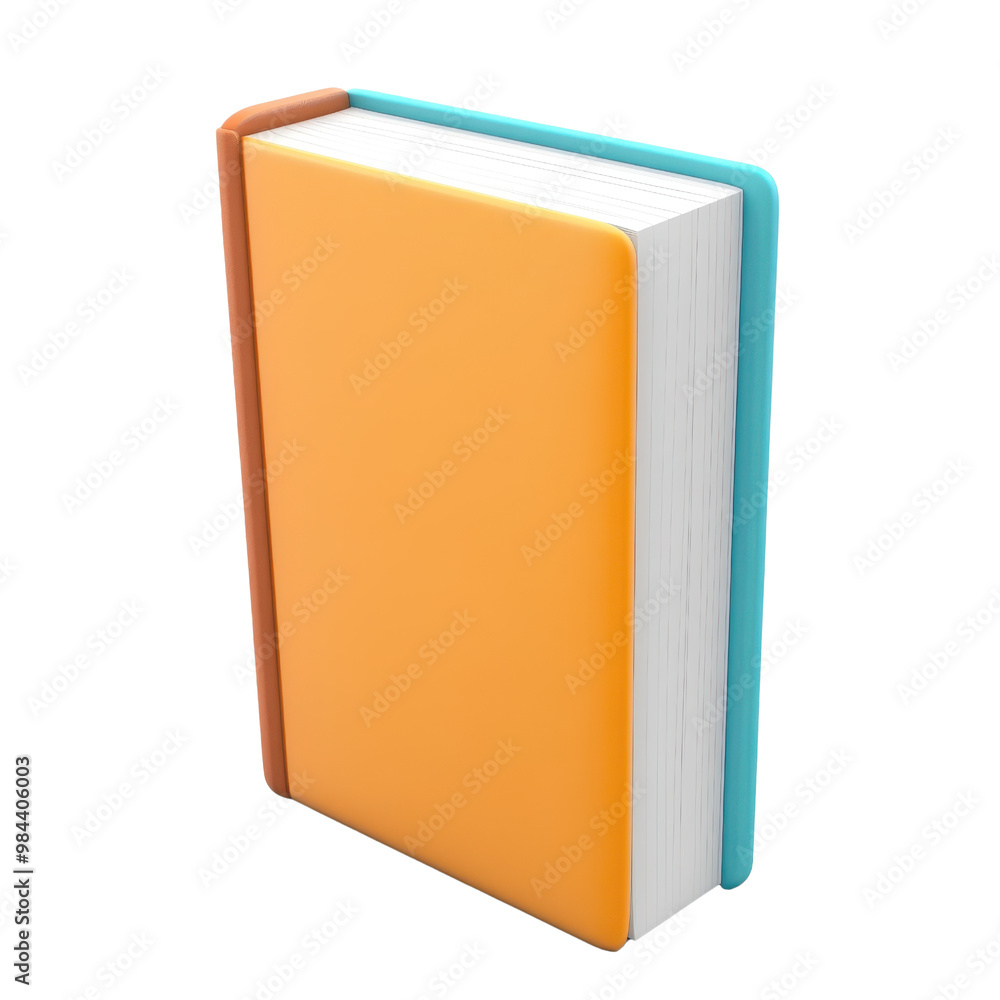 A vibrant orange book with a blue spine, perfect for showcasing creativity and inspiration in educational or literary contexts., isolated on a transparent background. A vibrant orange book with a blue spine, perfect for showcasing creativity and inspiration in educational or literary contexts., isolated on a transparent background.