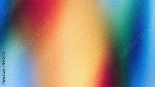 Obraz na płótnie Grainy red orange blue color gradient background, vibrant poster noise texture banner, cover header backdrop design w salonie