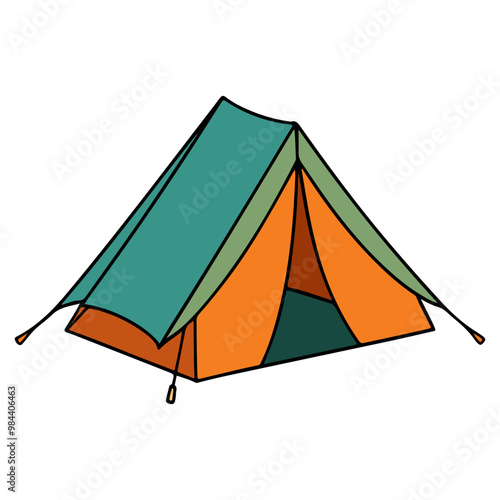 Cheerful Green and Orange Tent