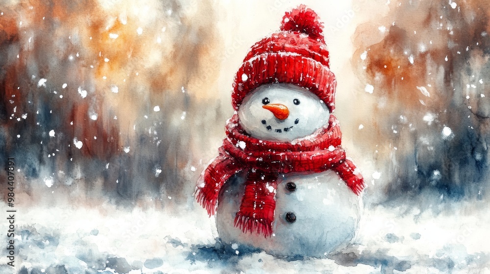 cute Christmas watercolor card cute Christmas watercolor card