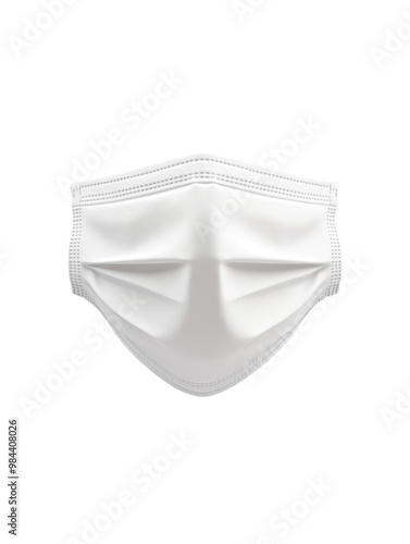 White protective face mask isolated on a white background. PNG transparent. photo