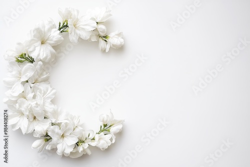 Elegant White Flower Wreath on Pristine Background