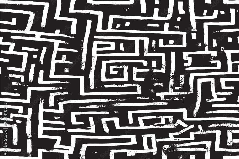 Grunge Brush Stroke Maze Pattern Grunge Brush Stroke Maze Pattern