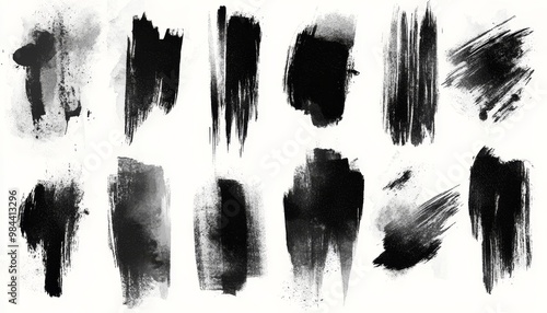 Urban Artistry - Hand-Drawn Brushstrokes and Ink Textures Collection for Grunge Design Projects