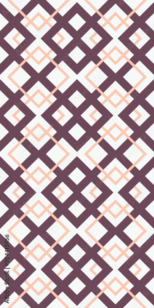 A geometric pattern featuring diamond shapes and intersecting lines in soft colors, suitable for textile or wallpaper design. A geometric pattern featuring diamond shapes and intersecting lines in soft colors, suitable for textile or wallpaper design.