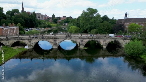 Cars are driving on grosvenor bridge in chester, england photo