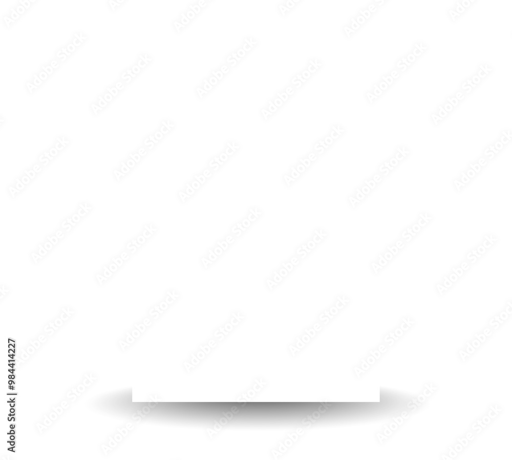 White paper rectangle and shadow, banners, icon, label White paper rectangle and shadow, banners, icon, label