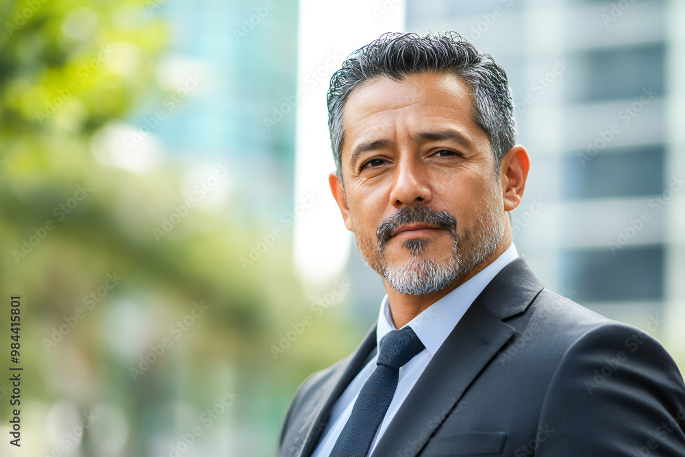 business portrait of a mature middle-aged man in suit outdoors business portrait of a mature middle-aged man in suit outdoors