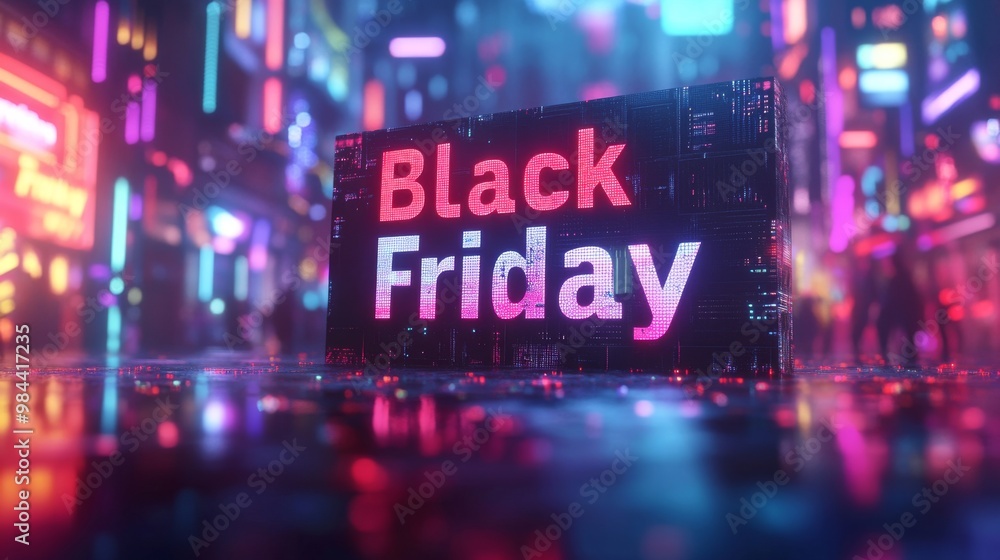 Creative Black Friday Banner with Distorted Font Creative Black Friday Banner with Distorted Font