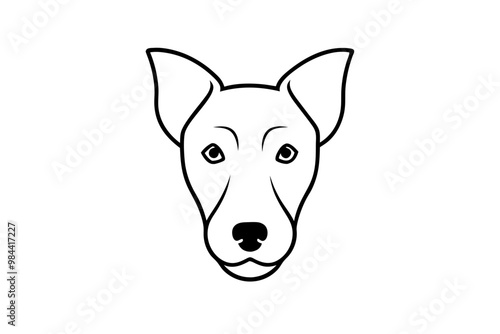 dog head silhouette icon, white background