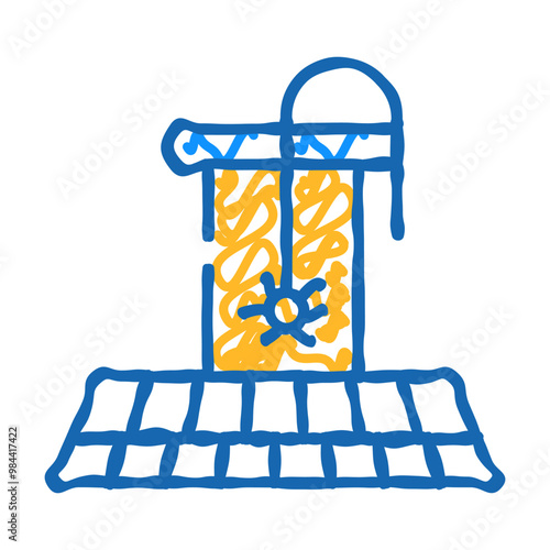 pipe cleaning doodle icon sketch vector. pipe cleaning sign. isolated symbol illustration