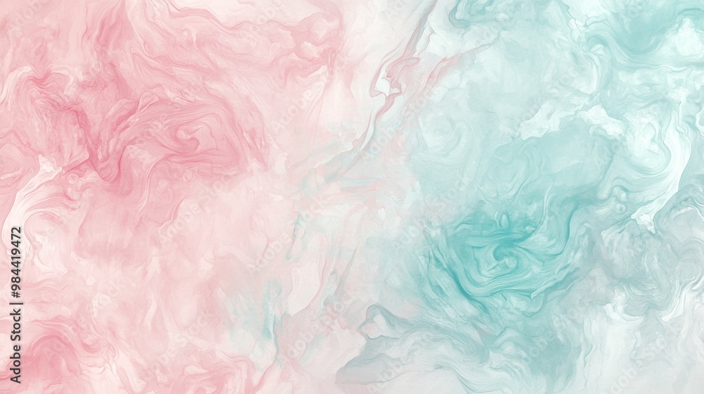 Obraz premium Abstract fluid art painting in alcohol ink technique, mixture of pink and blue paints, abstract background in fluid art style