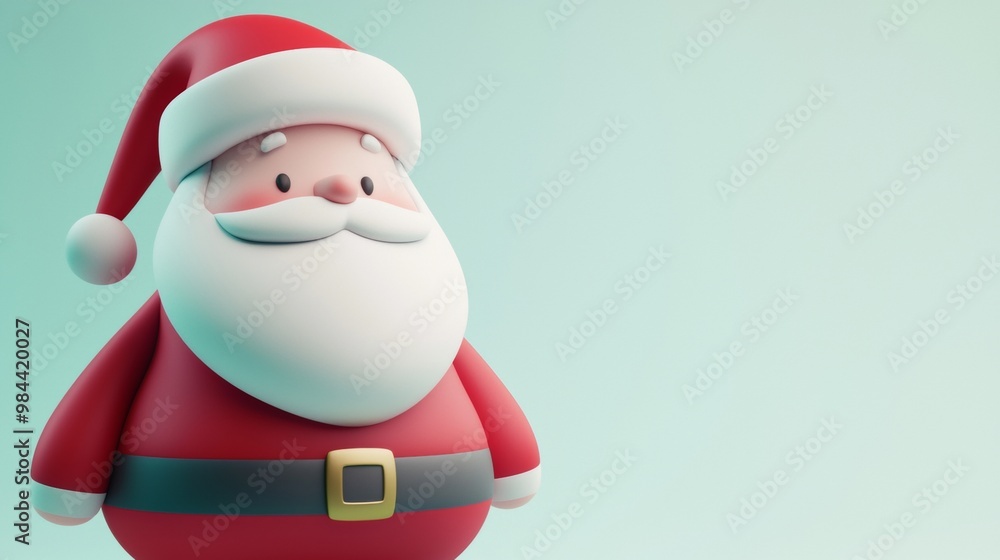 Joyful 3d santa claus smiles against a pastel blue backdrop, perfect for christmas projects. Add a festive touch to your designs with this trendy illustration Joyful 3d santa claus smiles against a pastel blue backdrop, perfect for christmas projects. Add a festive touch to your designs with this trendy illustration