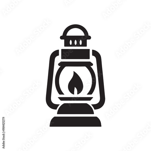 Lantern silhouette, lantern icon ,vector design