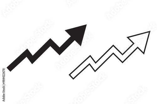 Growth Trend Chart icon vecto set. Profit graph illustration sign collection. up arrow symbol or logo.