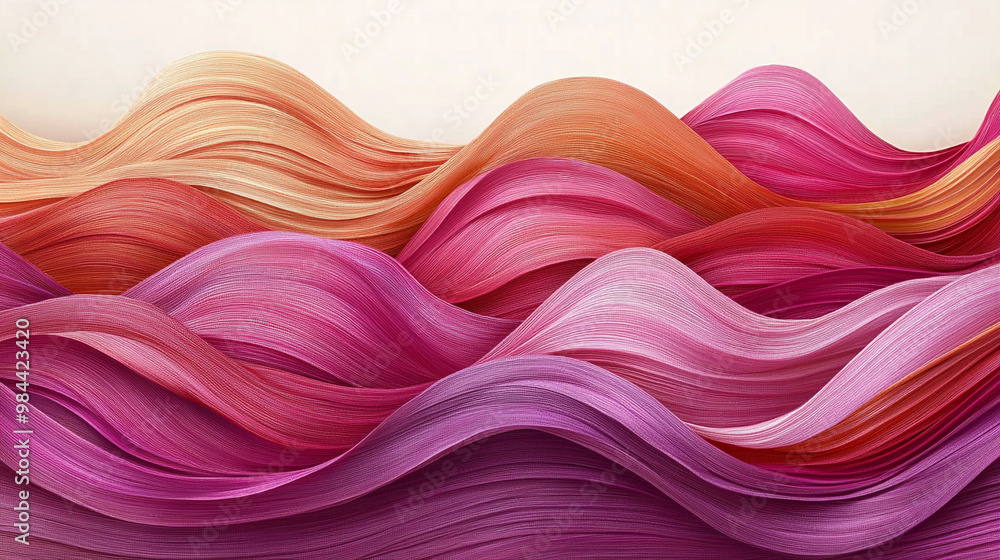 Abstract wave patterns in soft pink and warm hues, creating a soothing and modern artistic atmosphere. Abstract wave patterns in soft pink and warm hues, creating a soothing and modern artistic atmosphere.