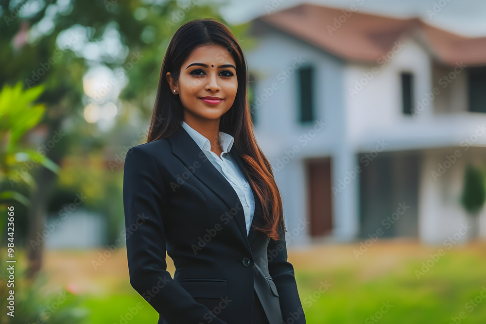 Professional Portrait of Hindu Woman in Real Estate Setting Professional Portrait of Hindu Woman in Real Estate Setting
