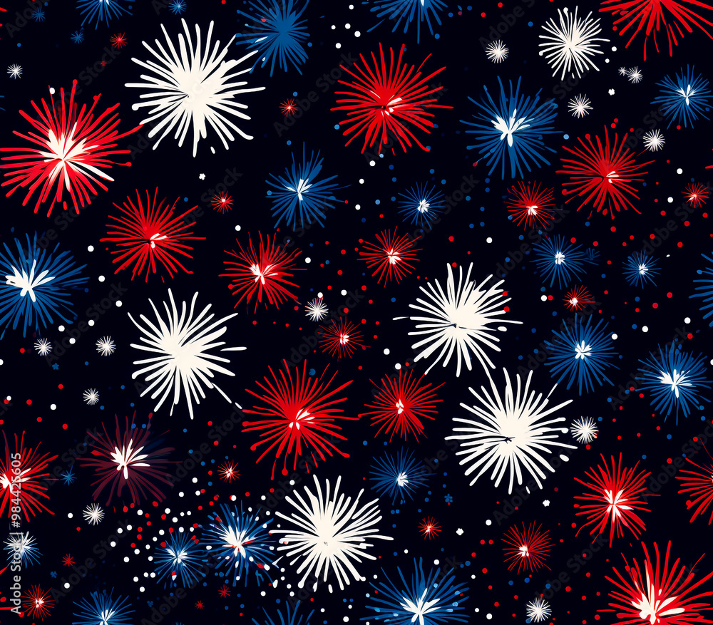 Fireworks pattern, seamless texture. Celebration banner. illustration of firework Fireworks pattern, seamless texture. Celebration banner. illustration of firework