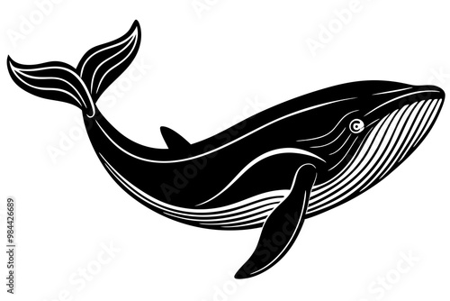 whale silhouette vector icon