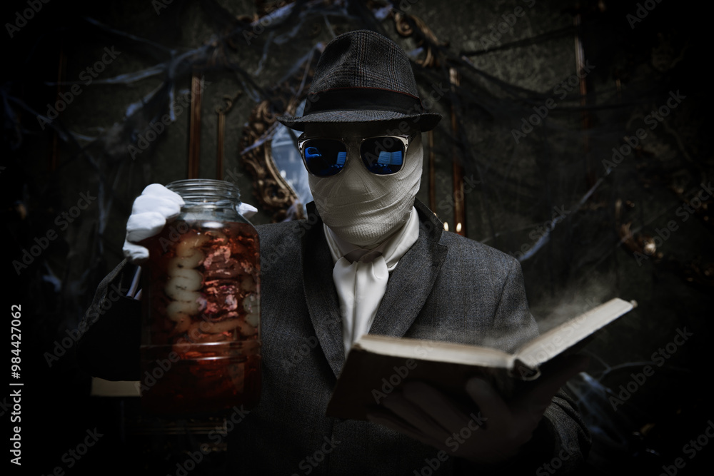 Fototapeta premium mad scientist in laboratory