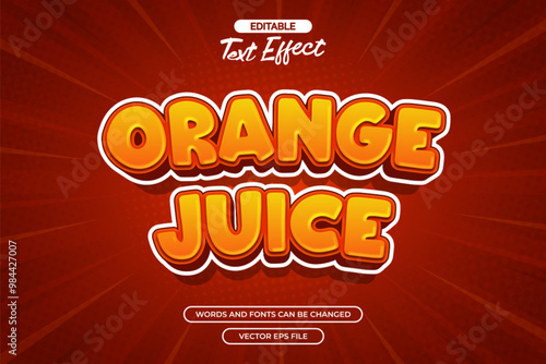Orange juice editable text effect