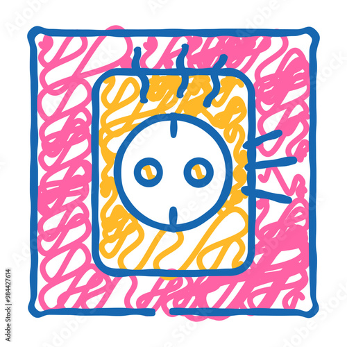 socket repair doodle icon sketch vector. socket repair sign. isolated symbol illustration