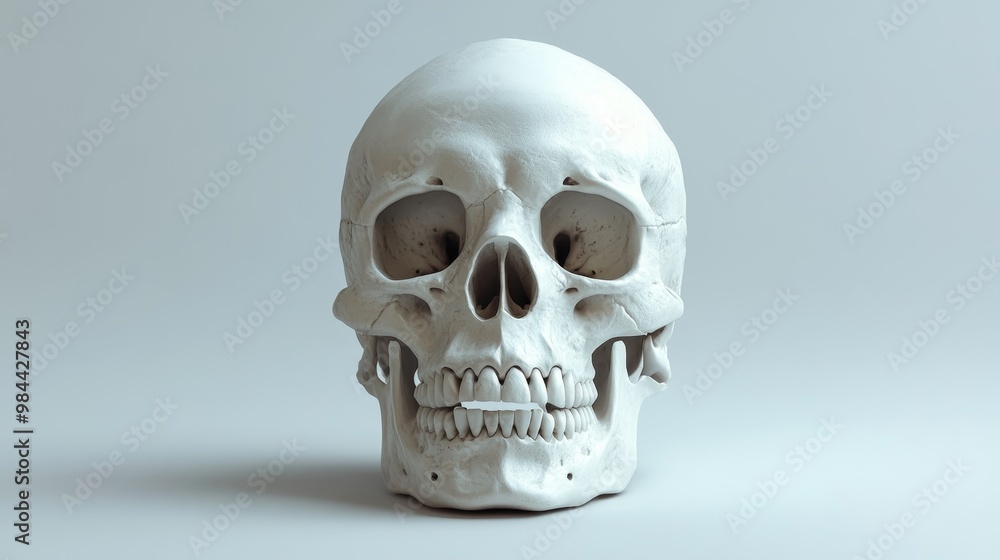 Obraz premium A white skull is shown in a close up